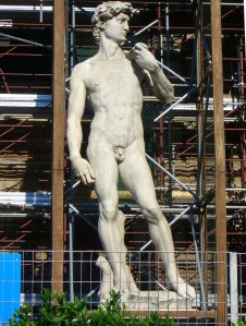Most Famous Statue in the World - David by Michaelangela (this is a copy in Piazza della Signoria but still needs cleaning periodically)