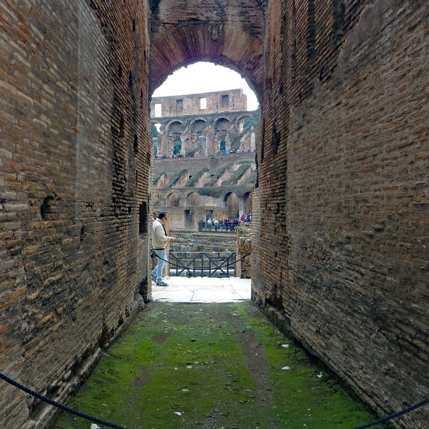 View through entrance arch