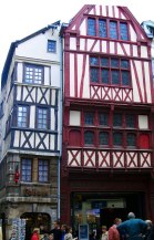 Timbered houses (nb protruding trusses)